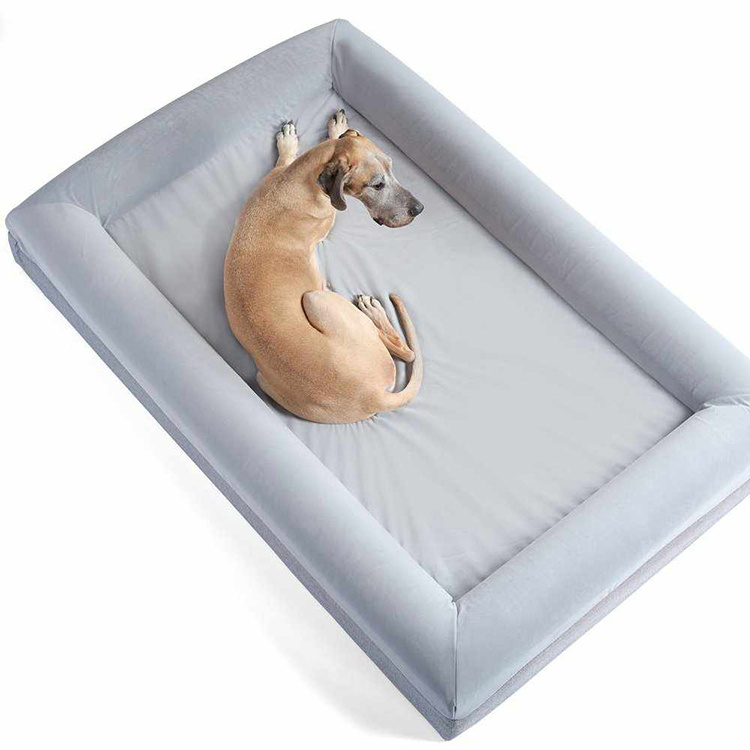 Factory Wholesale Large Pet Dog Bed Orthopedic Ergonomic Memory Foam Anti Anxiety Cozy Waterproof Luxury Dog Bed