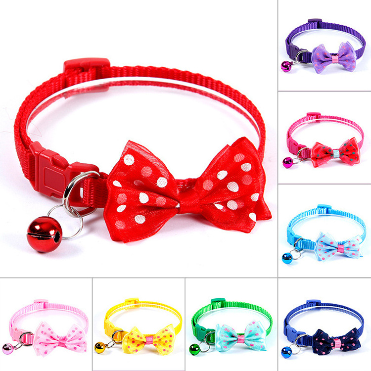 Wholesale Custom Cute Pet Cat Collar Breakaway Buckle With Bell Adjustable Reflective Dog Cat Collar