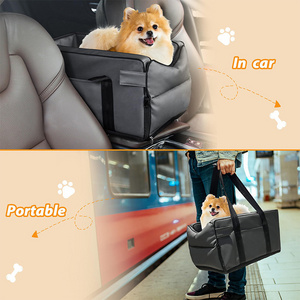 Manufacturer Wholesale Leather Waterproof Dog Console Car Seat Bed Portable Center Dog Car Bed for Pets Traveling