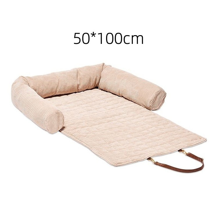 Custom Premium Pet Bed 2 in 1 Car Seat Cover Washable Easy Clean Portable Handle Dog Bed Sofa