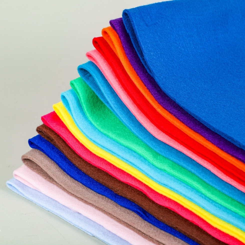 100% recycled pet nonwoven fabric polyester colourful non woven DIY craft cover felt