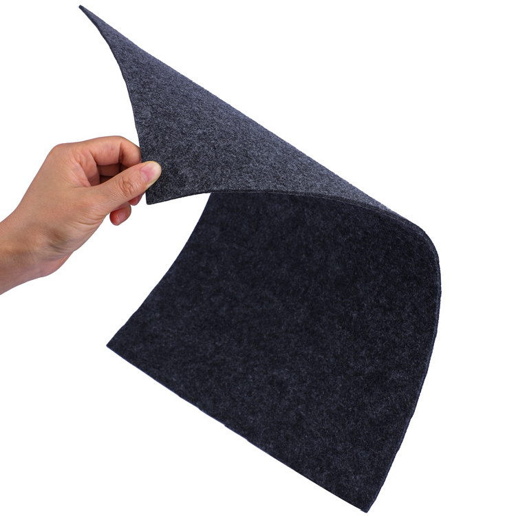 Custom car upholstery felt fabric black felt grs heat moldable needle punched felt car trunk liner thermal bonding hard felt