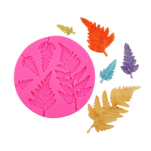 DIY baking tool 3D mimosa maple 5pcs leaf sugar craft mold leaves decoration silicone fondant resin mold