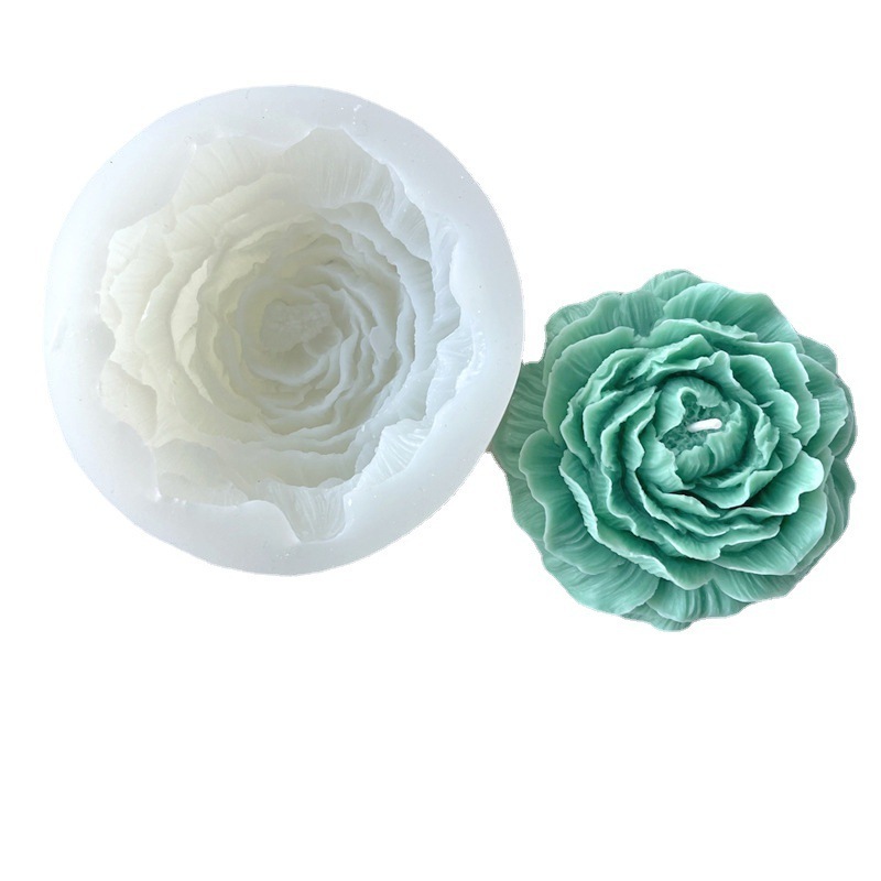 3D large size peony shape mould soap mold silicone flower candle molds for candle making