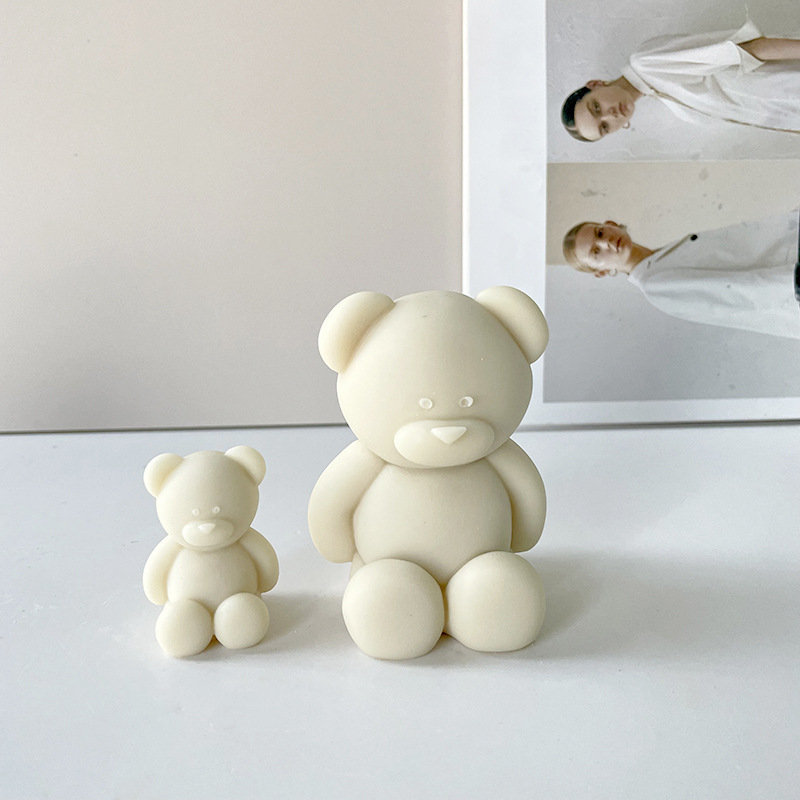 Bear Candle Mold Small And Large Size Bear Aromatherapy Custom Silicone Molds For Candle Making