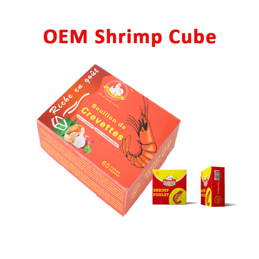 2024 New Products African Food 4g/10g Shrimp Flavor Seasoning Bouillon Cube For Soup