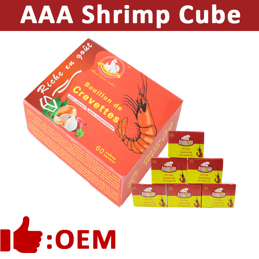 2024 New Products African Food 4g/10g Shrimp Flavor Seasoning Bouillon Cube For Soup