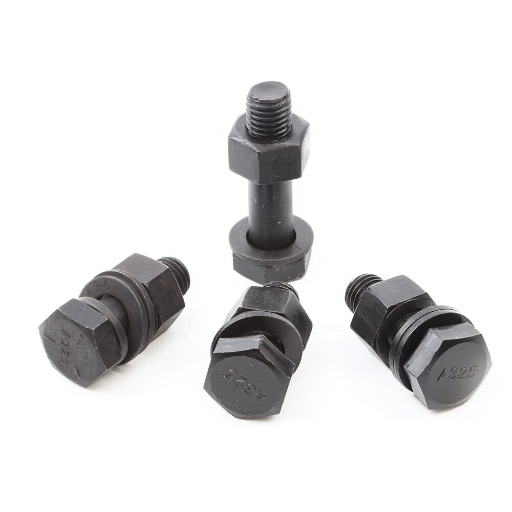 Hex bolt nut washers black grade A325