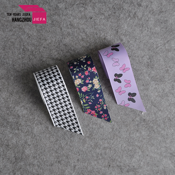 High quality printing flower Satin Ribbon in roll