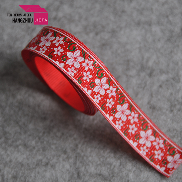 High quality printing flower Satin Ribbon in roll