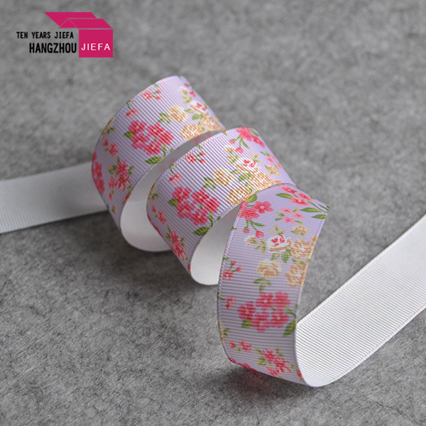 High quality printing flower Satin Ribbon in roll