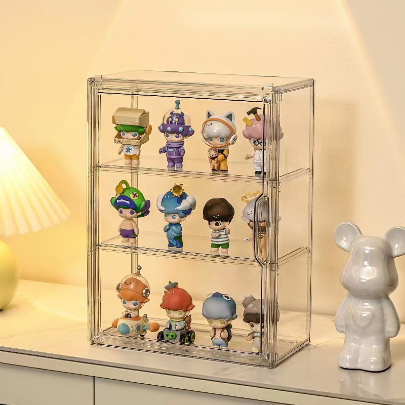 Mart Hand Office Blind Box Display Cabinet Lego Storage Rack Acrylic Doll Transparent Storage Box Wholesale