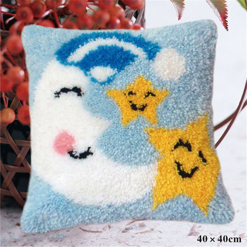 Beautiful Flowers Latch Hook Kit Throw Pillow Cover Cross Stitch