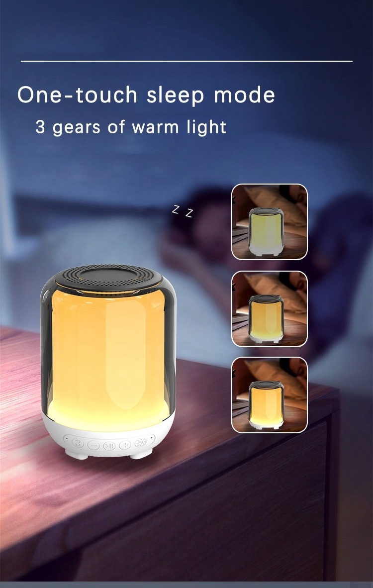 Portable Bluetooth Speaker LED Night Light and Color Lighting Effects Dreamy Glass Bluetooth Sound Sleeper