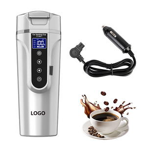 Heat Preservation LCD Display Coffee Electric Kettle Water Warmer Bottle Portable Car Heating Cup 12v Electric Kettle For Car