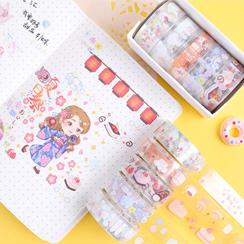 Washi Tape 5Pcs/Box Stickers Washitape School Supplies Stationery Starry Sky Masking Tape Cute Cintas Decorativas Washi Tape Set