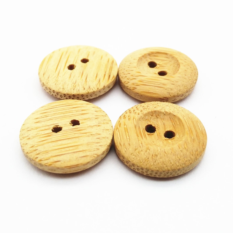 15mm 24L Natural bamboo button in natural color, shirt bamboo button