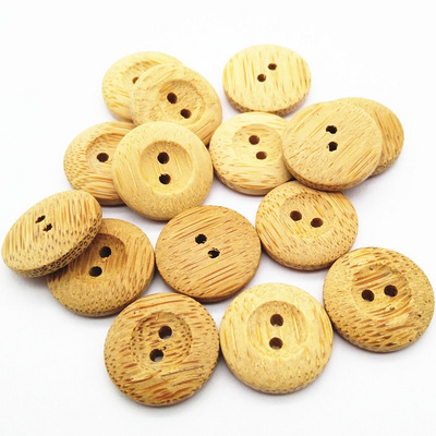 15mm 24L Natural bamboo button in natural color, shirt bamboo button