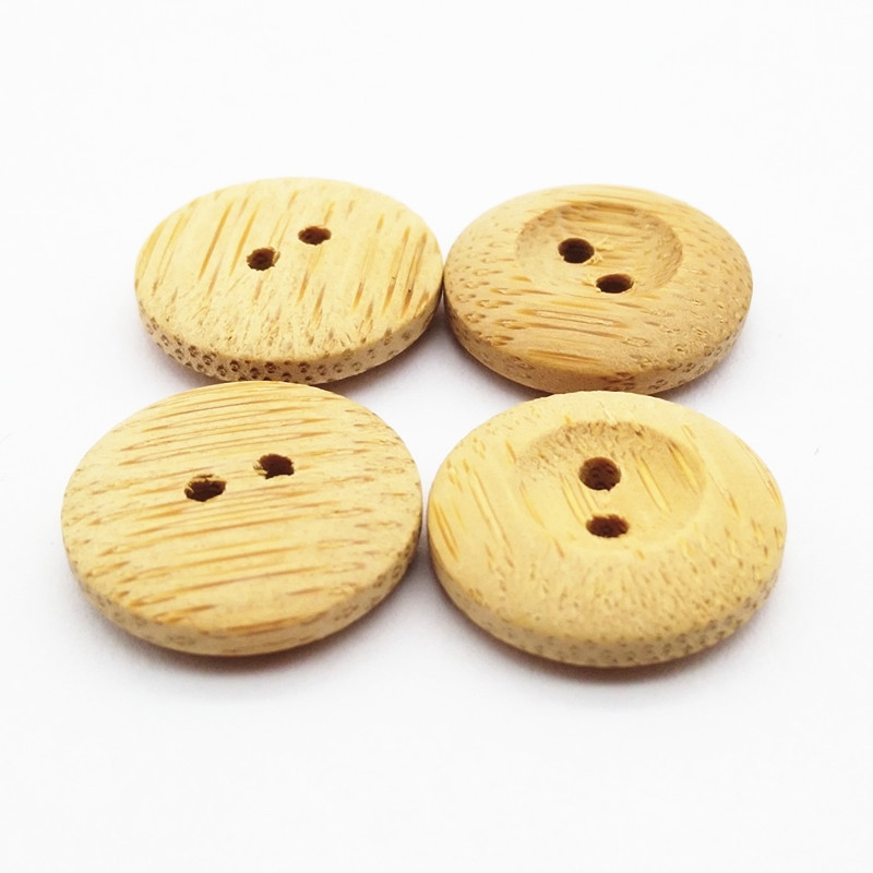 15mm 24L Natural bamboo button in natural color, shirt bamboo button