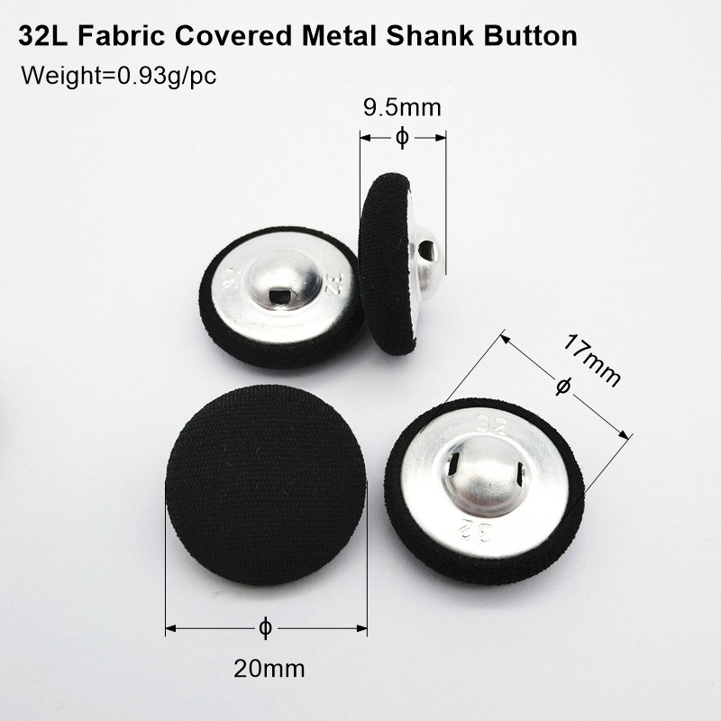 20mm 32L high quality fabric covered shank button