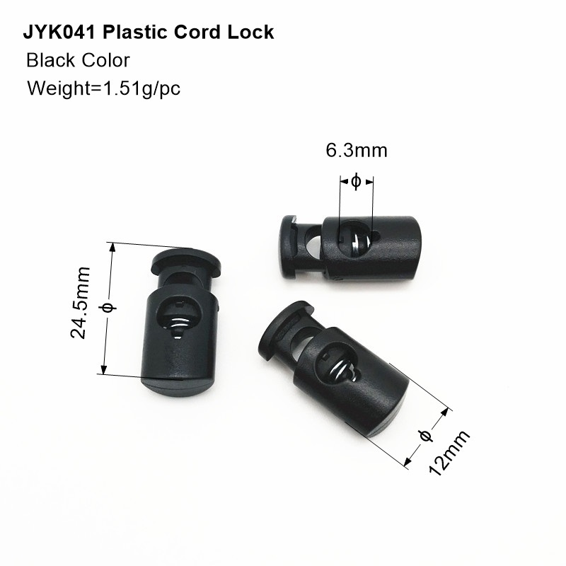 JYK041 24.5mm height plastic cord lock toggle plastic stopper, bag string rope spring stoppers locks, bag accessories