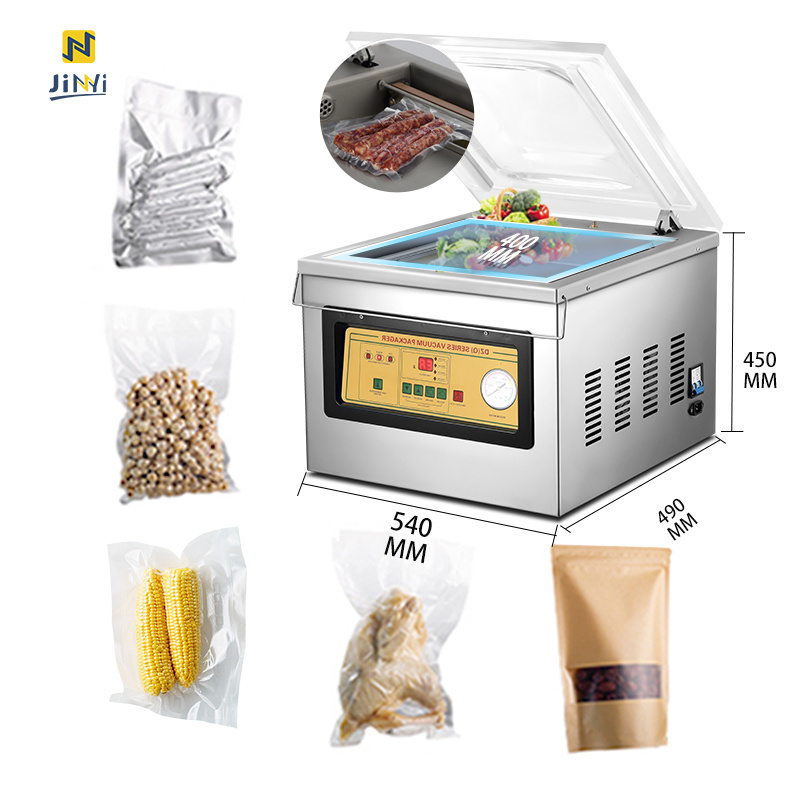 JINYI DZ-400/2F commercial vacuum packing machine for seafood chamber vaccum sealer food meat vaccum packing machine