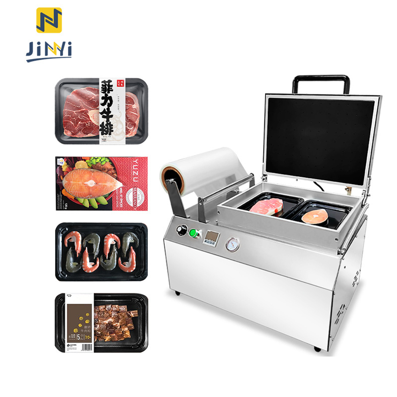 JINYI dq320vst fish frozen meat skin pack machine vacuum skin packaging skin board seal machine