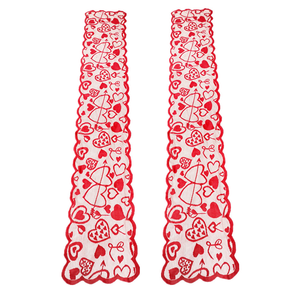 Happy Valentines day lace table runner for Party Deco The Arrow Of Love red  Table Mat Table Runner Placemats Set for Wedding