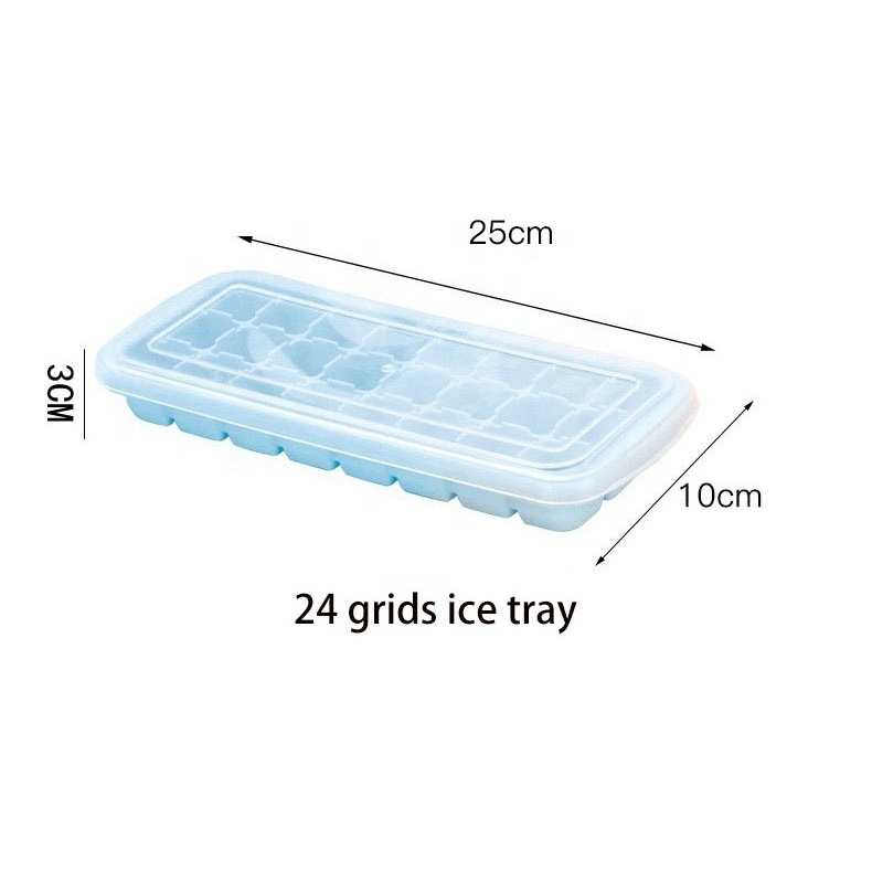 24 36 Grids Square Ice Cube Set Ice Block Mold Silicone Ice Cube Tray with Lid Storage Container Bin Scoop