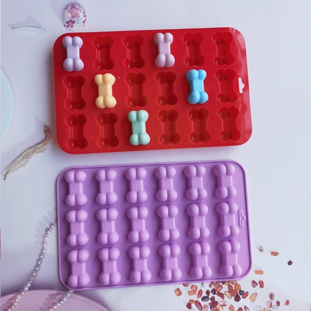 18 Cavities 3D Dog Bone Silicone Mold Chocolate Baking Pastry Biscuit Muffin Cake Mold for Dessert Kitchen