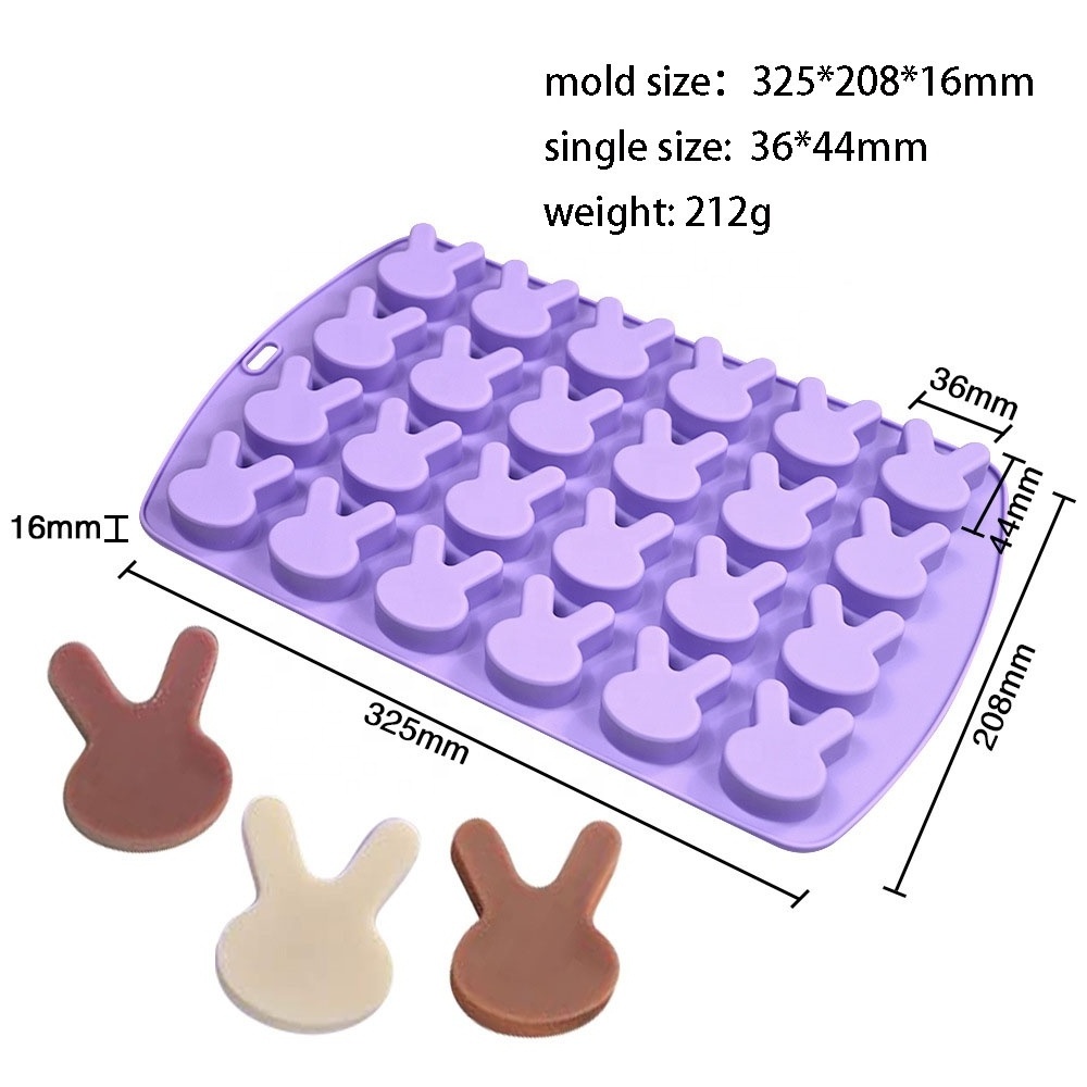 15 Holes 24 Holes Rabbit 3D Chocolate Biscuit Cake Mold Pastry Baking Tool Bakeware Silicone Chocolate Sugar Baking Cake Mold