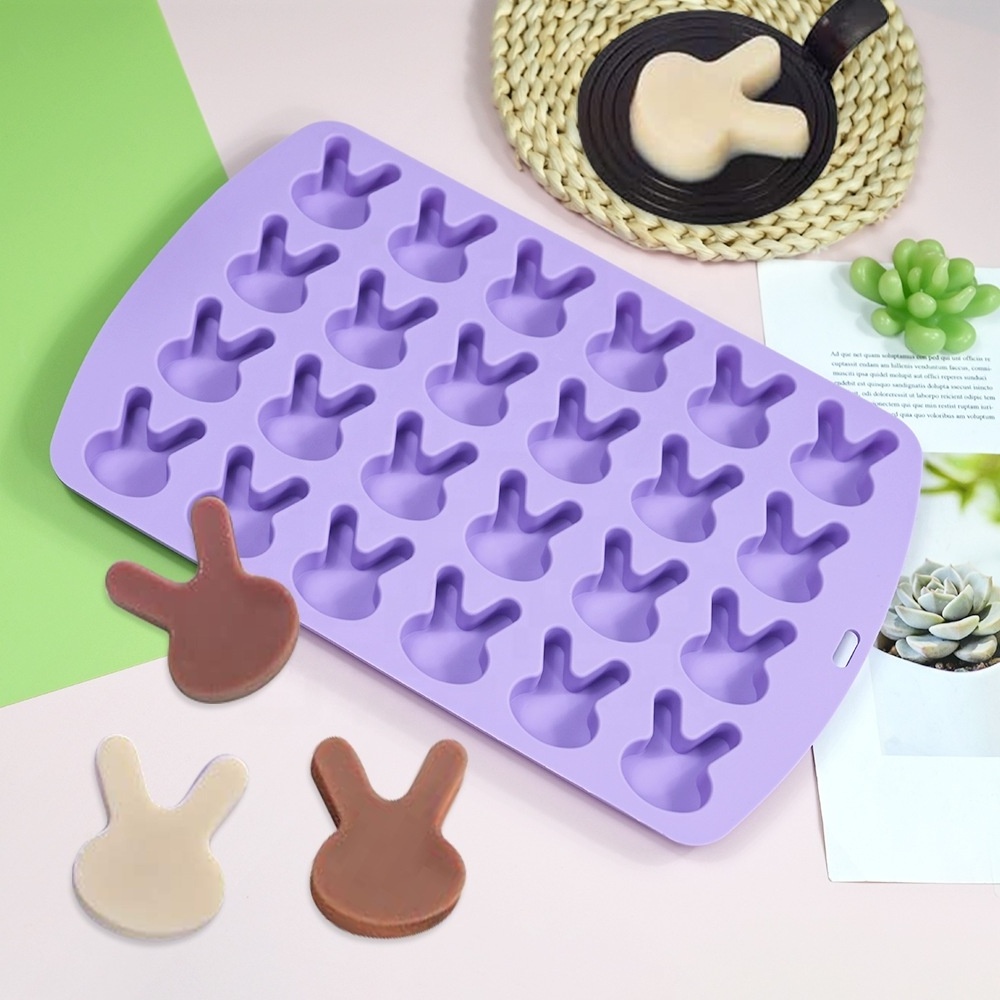 15 Holes 24 Holes Rabbit 3D Chocolate Biscuit Cake Mold Pastry Baking Tool Bakeware Silicone Chocolate Sugar Baking Cake Mold