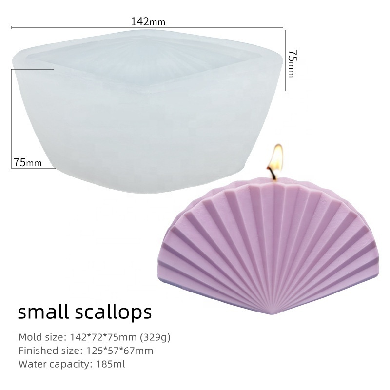 Custom DIY Sea Shell Scallop Coral Silicone Candle Moulds Manual Aromatherapy Silicone Candle Molds for Candle Making