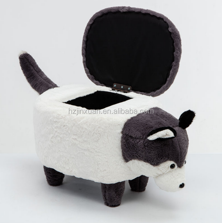 JX1420 Newly promotion hot sale cute Husky dog shoes ottoman stool shoes chair with cheap price customised low seat chair