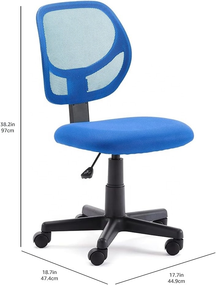 Cheap Home Office Desk Chairs Low-Back Mesh Armless Office Desk Task Chair Swivel Rolling Office Chair No Arms for Small Space