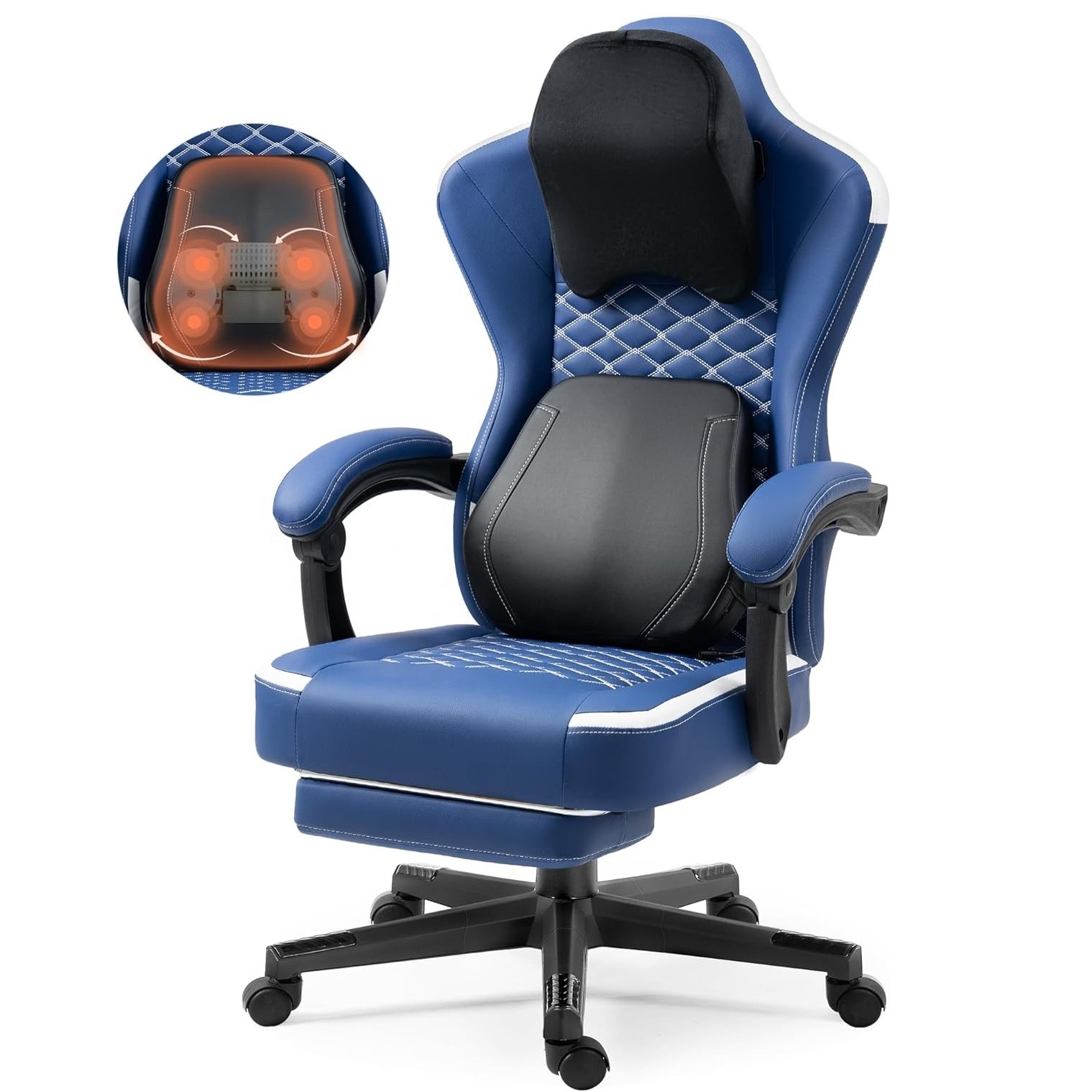 navy blue gaming chair large size office furniture home office sillas with message lumbar support footrest office chair