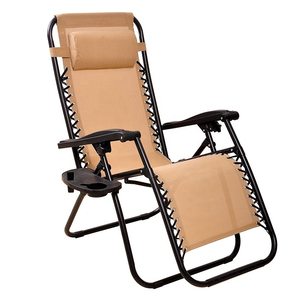 Oversize Zero Gravity Chair 350lbs Extra-Wider Folding Lounger Chair Recliner with Side Table and Pillow for Outdoor