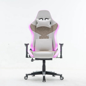 Custom logo gamer dropshipping racing computer led light gaming chair white rgb gaming chair with lights and speakers