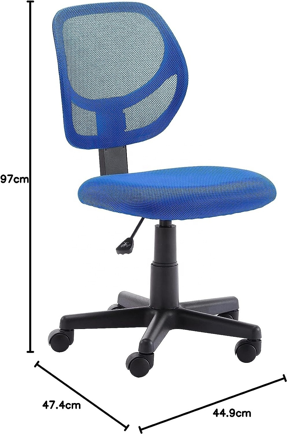 Cheap Home Office Desk Chairs Low-Back Mesh Armless Office Desk Task Chair Swivel Rolling Office Chair No Arms for Small Space