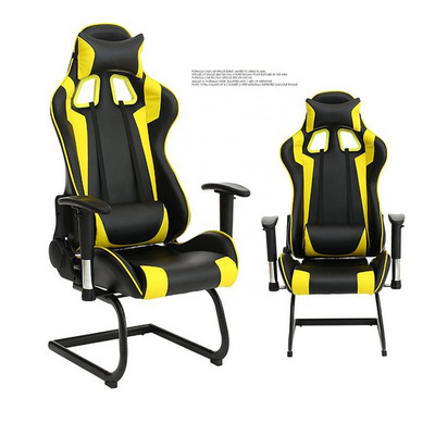 2021 New Design Yellow Black Ergonomic Swivel Gaming Chair without Wheels leather office chairs executive high back chairs