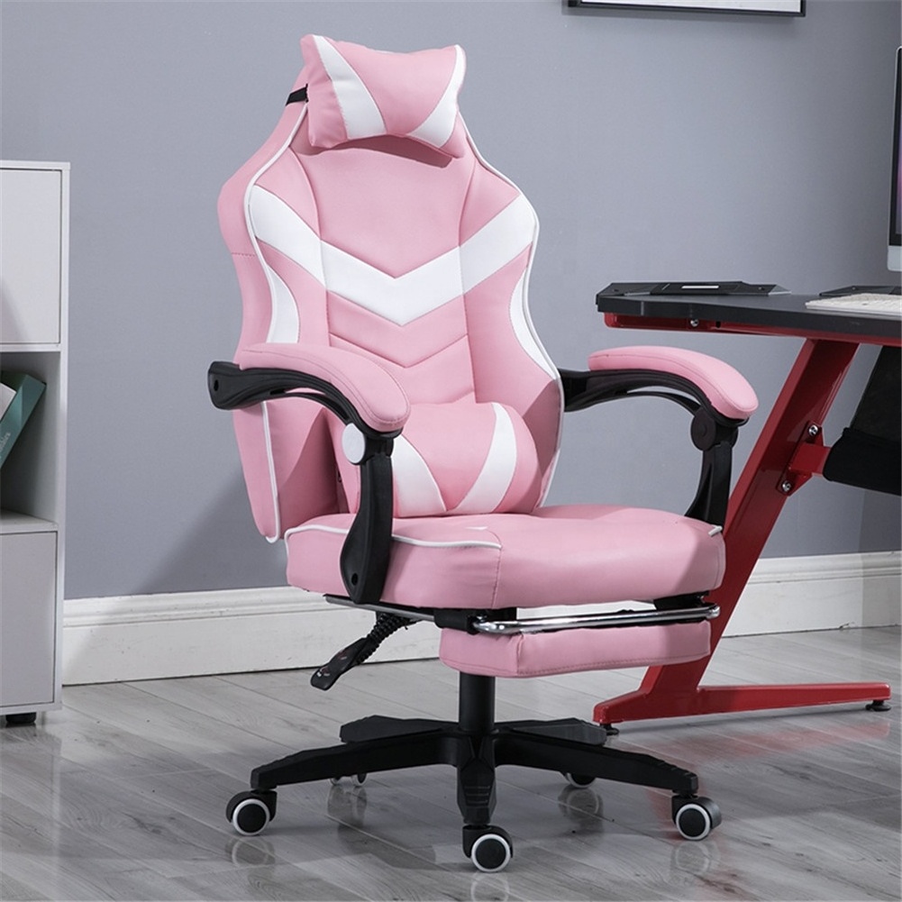 Luxury Colorful PC Racing Seat Office Reclining Chair Red Leather Gaming Computer Chair with Footrest armchair to gamer