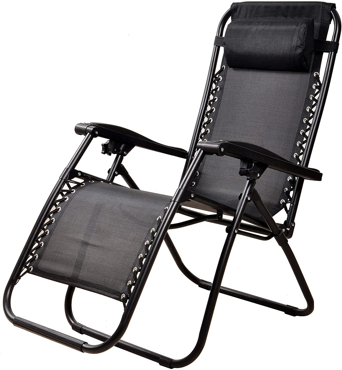 Outdoor Garden Chairs Lawn Chair Recliner Lounge Chair with Removable Pillow and Side Table