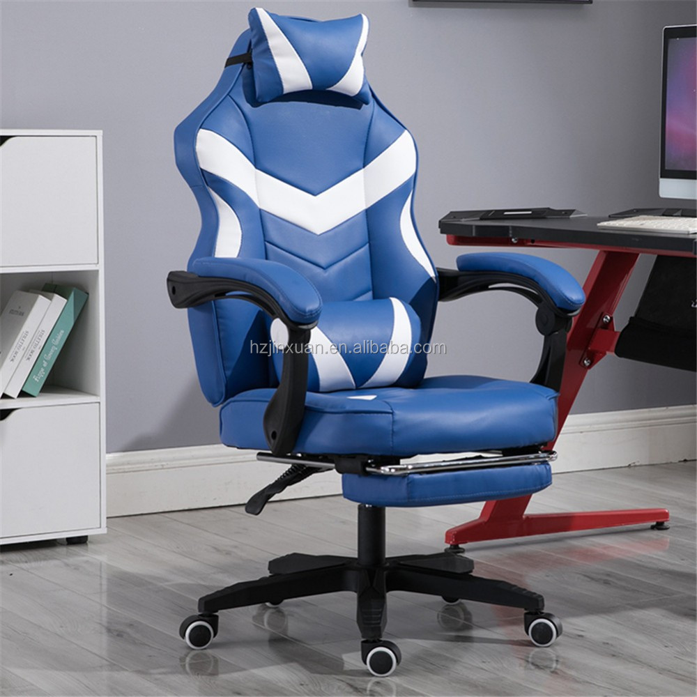 Luxury Colorful PC Racing Seat Office Reclining Chair Red Leather Gaming Computer Chair with Footrest armchair to gamer