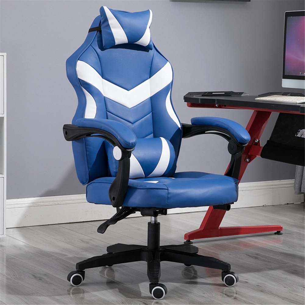 Luxury Colorful PC Racing Seat Office Reclining Chair Red Leather Gaming Computer Chair with Footrest armchair to gamer