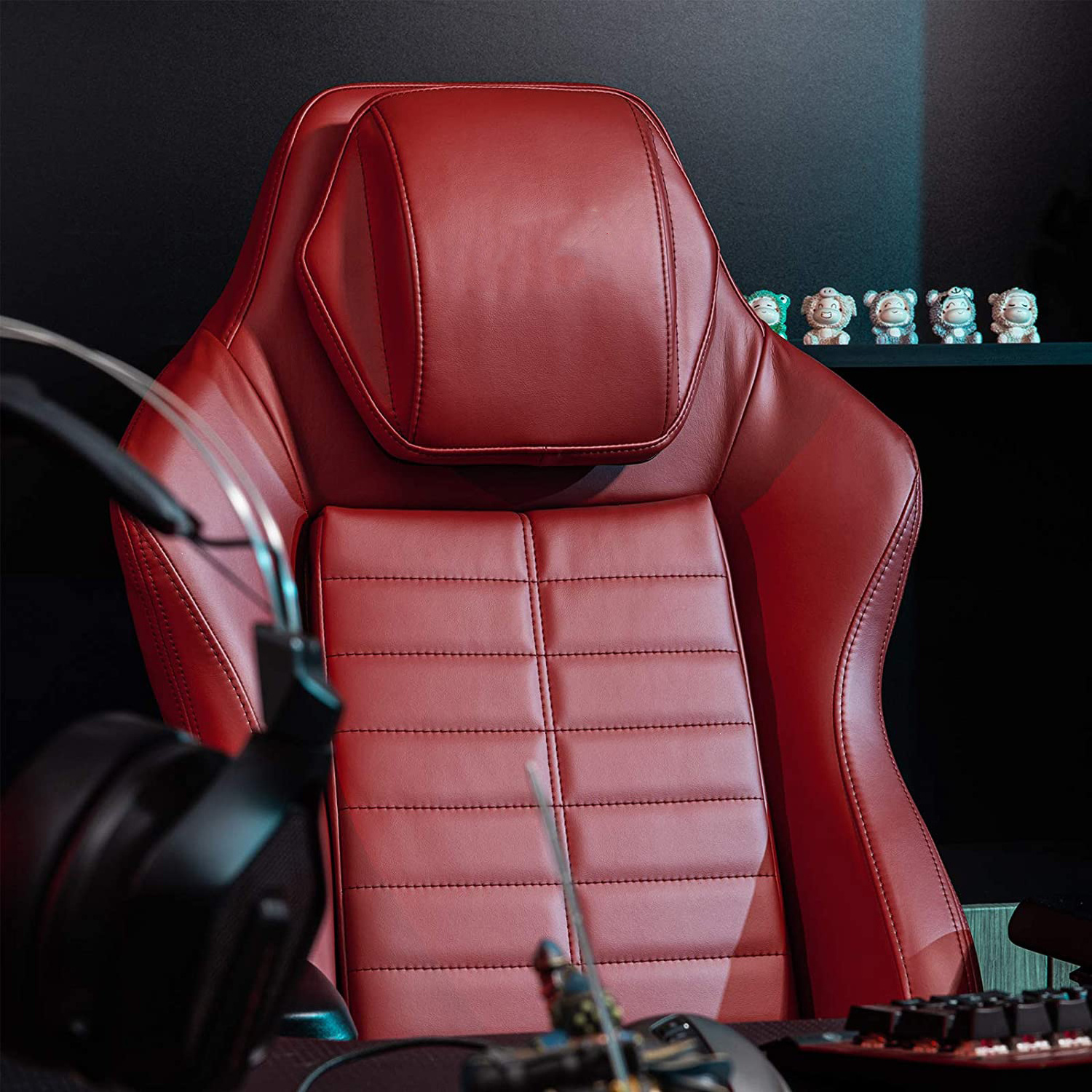 Red Heavy Duty 400lb Capacity Swivel Height Adjustment High Back Computer E-Sports Ergonomic Racing Gaming Chair With Headrest