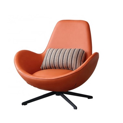 Wholesale luxury rotating single sofa chair modern minimalist living room eggshell shape chair lazy leisure swivel chair