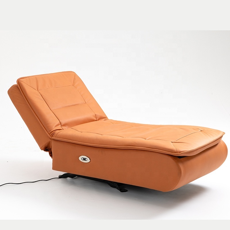 Manual Reclining Sofa Leisure Massage function Heating Chair Orange Leather Reclining Recliner Sofa with speakers