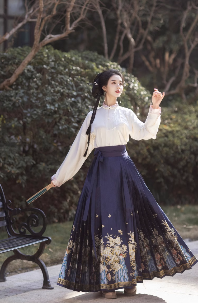 Hanfu Chinese Traditional Hanfu Women Chinese Horse-Face Skirt Fabric Hanfu Dress For Girls