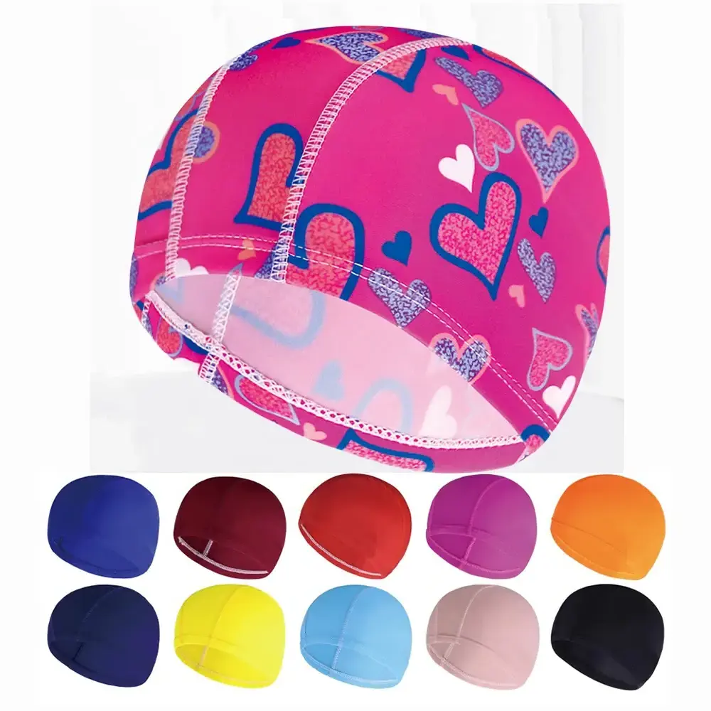 Men Women Fabric Swimming Caps Multi Colors Patterns Printed Swim Pool Water Sports Bathing Hat Elastic swimming cap