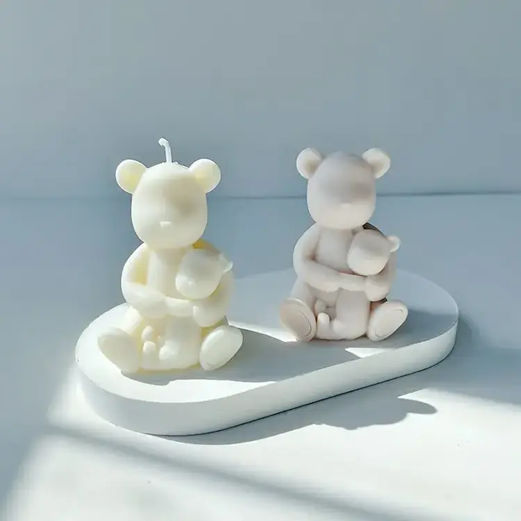 Cute Violent Bear Candle Silicone Mold DIY Process Aromatherapy Candle Baking Make Plaster Drip Glue Ornaments Gift Making Mold